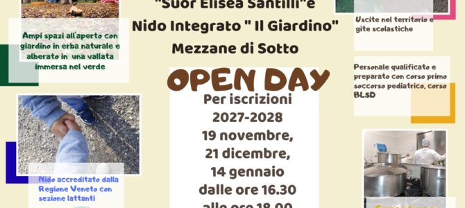Locandina porte aperte per iscrizione anno scolastico 2027-2028